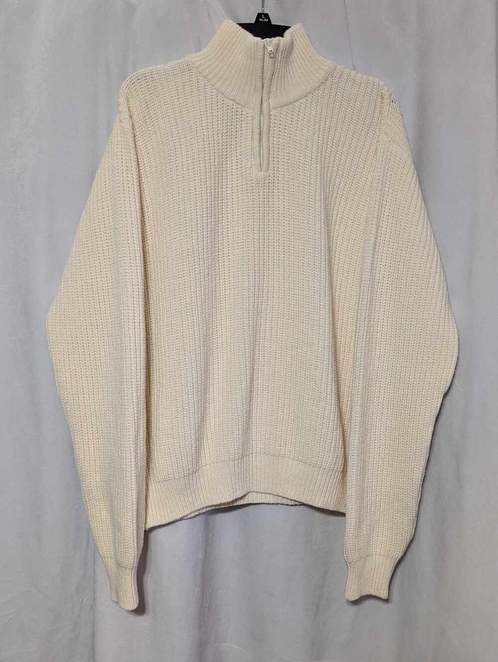 Brandy Melville Cream Wool blend Quarter Zip Knit Sweater Made In Italy OS NWT